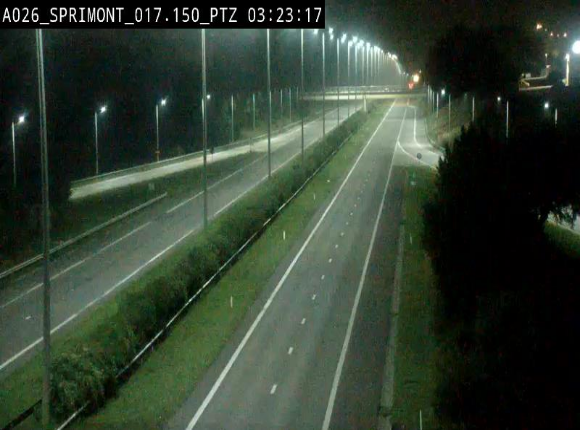 Webcam A26 (E25) à Sprimont, sur l'autoroute entre Liège et Arlon. Vue orientée vers le Luxembourg