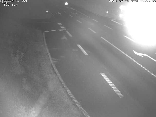 Webcam sur la RD164 à Tilleux. Vue orientée vers Neufchâteau