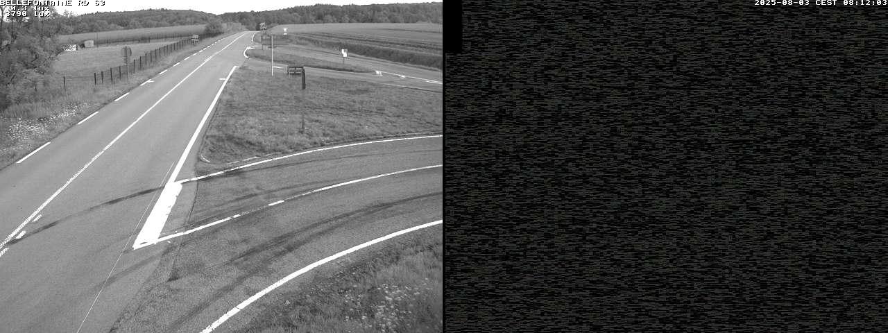Webcam à Bellefontaine dans les Vosges à 552 mètres d'altitude sur la D63, à la jonction avec la D20A