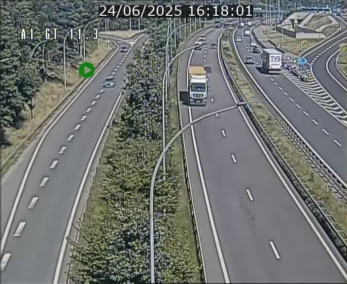 Traffic live webcam Luxembourg Senningerberg - A1 direction Allemagne - BK 11.3
