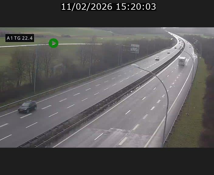 Traffic live webcam Luxembourg Flaxweiler - A1 direction Luxembourg - BK 22.4