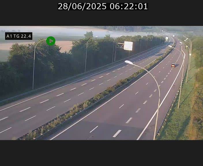 Traffic live webcam Luxembourg Flaxweiler - A1 direction Luxembourg - BK 22.4