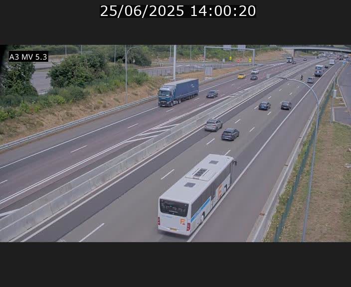 Webcam à l'Aire de Berchem au Luxembourg sur l'A3. Vue orientée vers la France