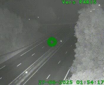 Caméra routière sur l'autoroute A20 au nord de Limoges, à la jonction avec la N520. Vue orientée vers Paris
