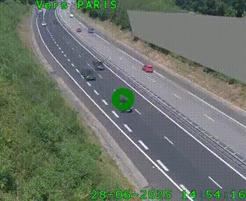 Caméra routière sur l'autoroute A20 à Saint-Pardoux-l'Ortigier, à la jonction avec l'A89. Vue orientée vers Paris