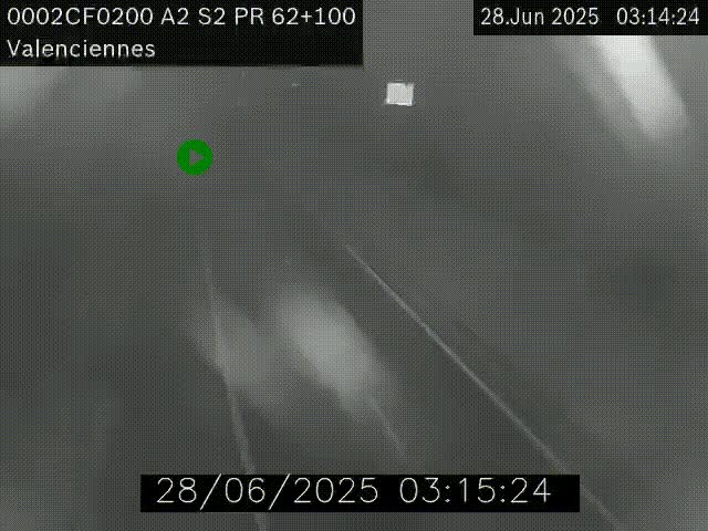 Webcam autoroute A2 à Valenciennes. Vue orientée vers Maubeuge et Mons (Belgique)