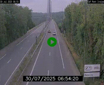 Webcam sur la N165 après le Pont de l'Iroise, à l'entrée de Brest