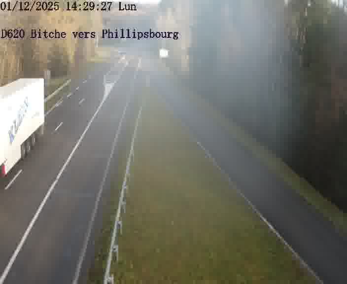 Webcam sur la D620, sur le contournement de Bitche. Vue orientée vers Philippsbourg