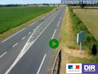 Webcam routière sur la RN7 à hauteur de Toulon-sur-Allier, entre Moulins et Vichy