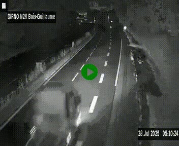 Webcam routière à hauteur de Bois-Guillaume en périphérie de Rouen. Vue orientée vers Rouen