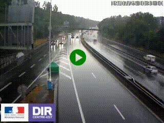 Caméra autoroute sur A6 - Valvert, près de Lyon, en direction de Paris, à hauteur de la sortie 36 Porte du Valvert