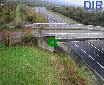 Webcam sur A84 à hauteur de Pont-Farcy, au niveau du pont autoroutier sur la Vire, au sud de Saint-Lô