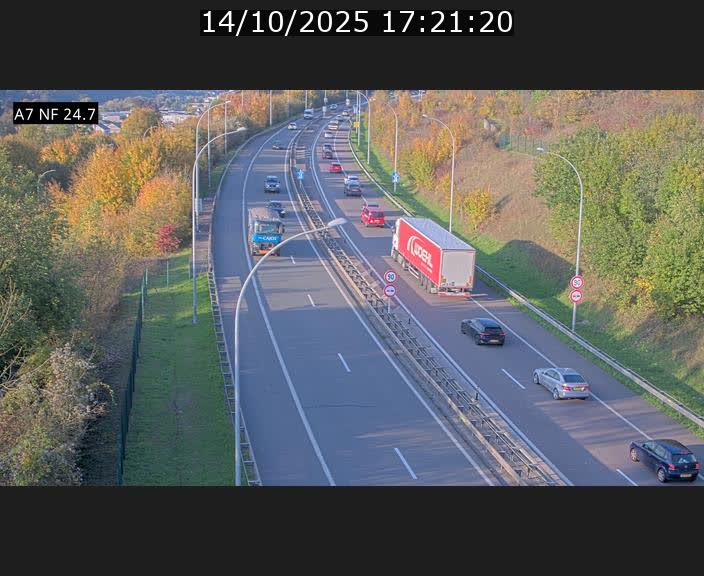 Caméra trafic Luxembourg - A7, Schieren direction Mersch