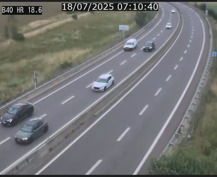 Webcam sur la route de liaison entre Micheville et Esch-Belval à la frontière entre le Luxembourg et la France. Vue orientée vers la Lorraine.