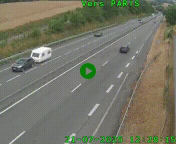 Caméra routière sur l'autoroute A20 à Saint-Hilaire-Bonneval, au sud de Limoges. Vue orientée vers Paris
