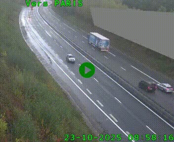 Caméra routière sur l'autoroute A20 à Saint-Pardoux-l'Ortigier, à la jonction avec l'A89. Vue orientée vers Paris