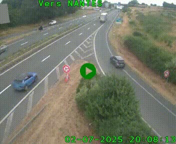 Webcam N147 au nord de Poitiers et à la jonction avec la A10