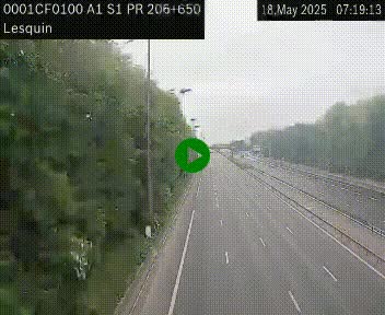Webcam autoroute A1 à hauteur de Lesquin. Vue orientée vers Lille