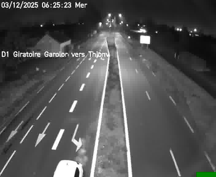 Webcam de surveillance sur D1 (France) à Ennery, cadrée vers Thionville, proposant une information routière utile aux déplacements quotidiens.
