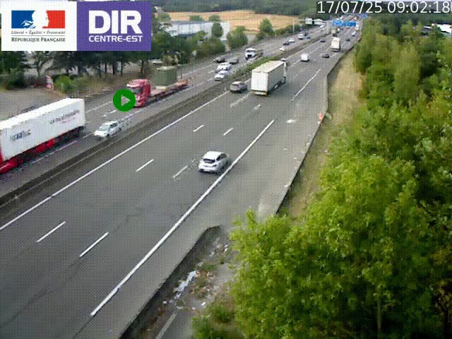Caméra de circulation à Saint-Priest à la jonction entre l'A43 et l'A46 en direction de Marseille