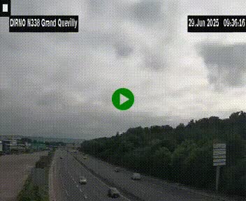 Webcam routière sur N338 à hauteur de Grand-Quevilly en périphérie de Rouen. Vue orientée vers Rouen