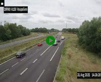 Webcam autoroute A150 à hauteur de La Vaupalière en périphérie de Rouen. Vue orientée vers Rouen