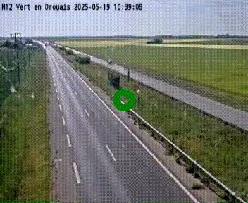 Webcam à hauteur de Vert-en-Drouais sur la N12, en périphérie de Dreux. Vue orientée vers Alençon