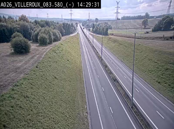 Webcam autoroute A26/E25 à hauteur de Vaux-sur-Sûre, à la jonction avec la N85 en direction de Liège - BK 83.6