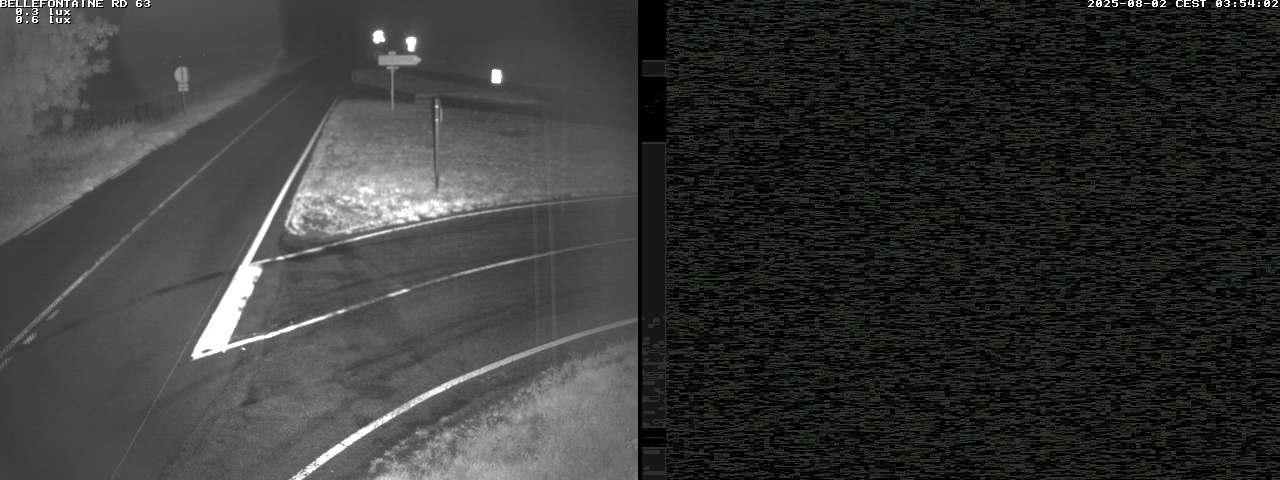 Webcam à Bellefontaine dans les Vosges à 552 mètres d'altitude sur la D63, à la jonction avec la D20A