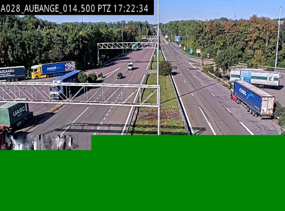 Webcam autoroute Belgique - Aubange - A28 direction Arlon - BK 14