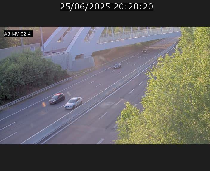 Webcam autoroute de la France (A3) au Luxembourg à Fentange, à proximité de la Croix de Gasperich. Vue orientée vers la Cloche d'Or