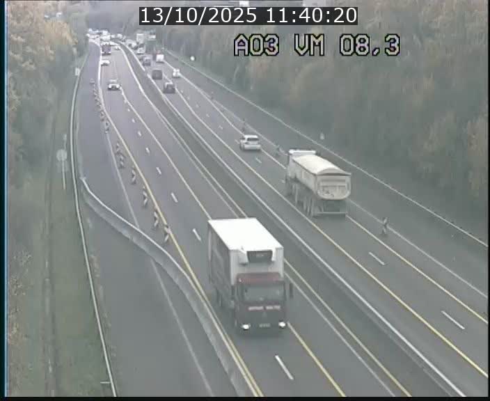 Traffic live webcam Luxembourg Bettembourg - A3 - BK 8.3 - direction France