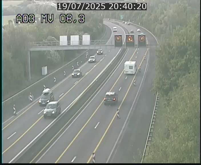 Webcam Autoroute après la Croix de Bettembourg en direction de Luxembourg sur l'A3