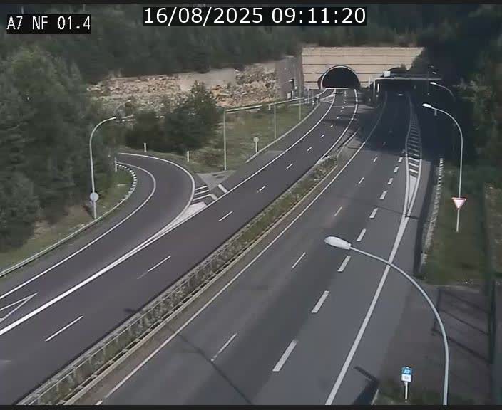 Caméra autoroute Luxembourg A7 - Echangeur Waldhaff - direction Tunnel Stafelter