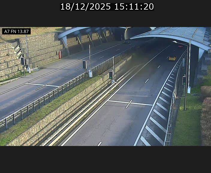 Caméra trafic Luxembourg - A7, Tunnel Gousselerbierg, entrée nord, direction Lorentzweiler