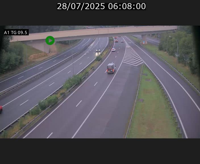 Traffic live webcam Luxembourg Jonction Grünewald - A1 direction Luxembourg-ville - BK 9.5