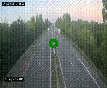 Webcam routière à la fin de la N10, en périphérique ouest d'Angouleme, proche de la jonction avec l'A10