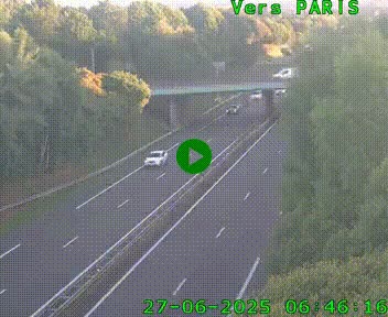 Caméra routière sur l'autoroute A20 au nord de Limoges, à la jonction avec la N520. Vue orientée vers Paris