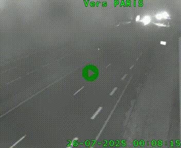 Caméra routière sur l'autoroute A20 à Saint-Hilaire-Bonneval, au sud de Limoges. Vue orientée vers Paris