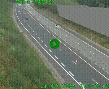 Caméra routière sur l'autoroute A20 à Saint-Pardoux-l'Ortigier, à la jonction avec l'A89. Vue orientée vers Paris