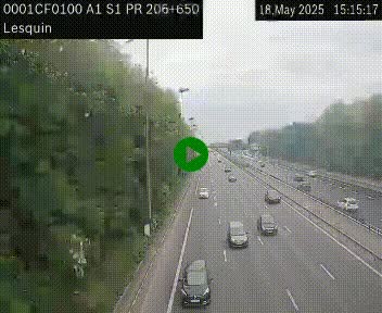 Webcam autoroute A1 à hauteur de Lesquin. Vue orientée vers Lille