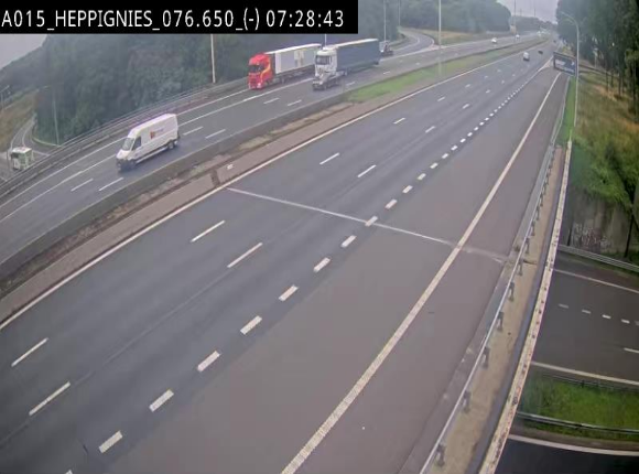 Webcam autoroute Belgique - Heppignies - E42 direction Namur - BK 76.4