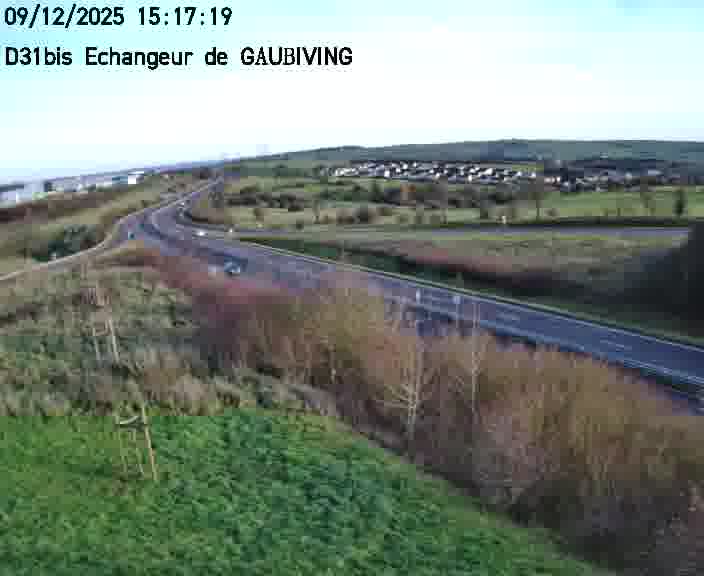 Dispositif d’observation sur D31bis (France) à Gaubiving, en direction de Sarreguemines, offrant une visualisation fiable des conditions de circulation.
