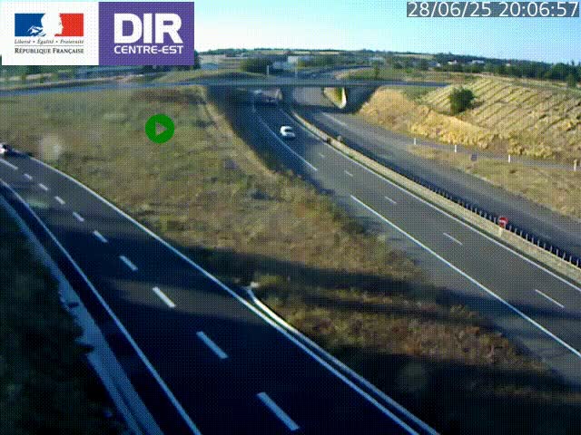 Webcam sur le contournement de Valence, sur la Nationale 7, caméra orientée vers Lyon