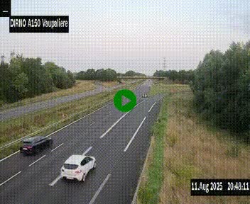 Webcam autoroute A150 à hauteur de La Vaupalière en périphérie de Rouen. Vue orientée vers Rouen