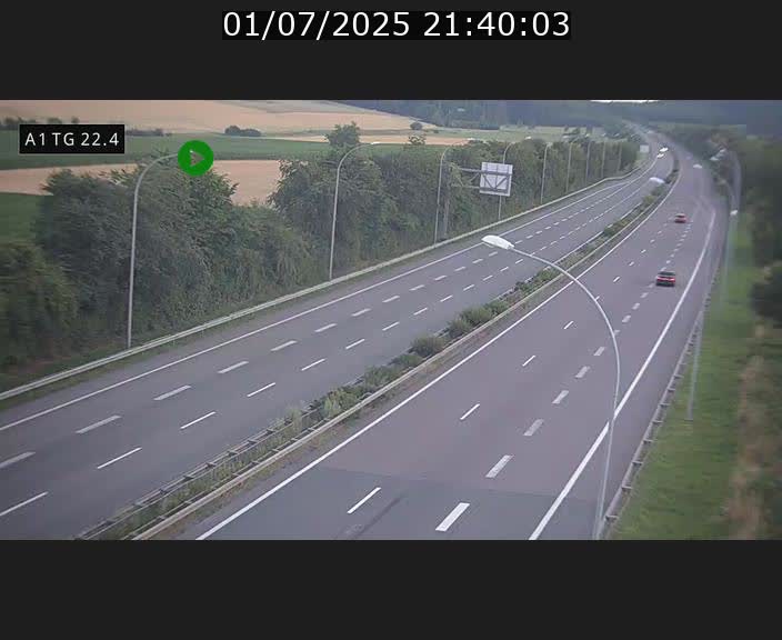 Traffic live webcam Luxembourg Flaxweiler - A1 direction Luxembourg - BK 22.4