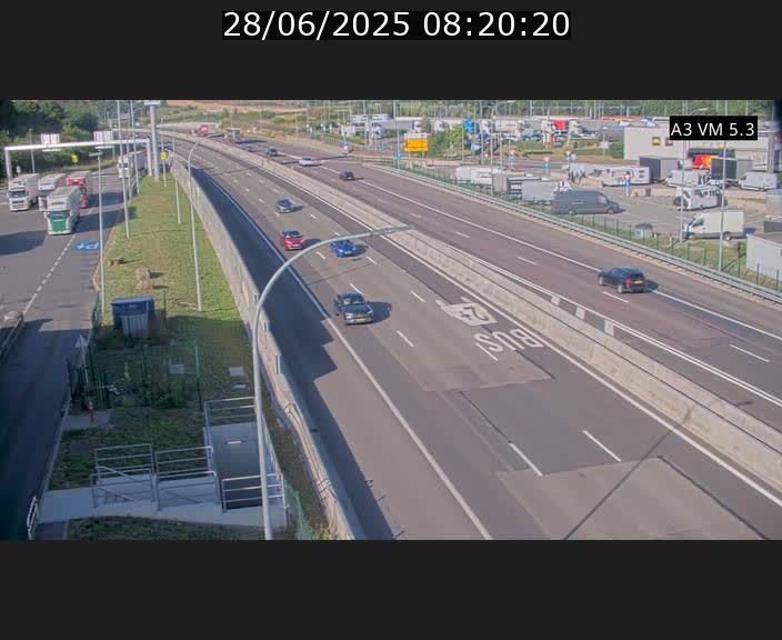 Traffic live webcam Luxembourg Aire de Berchem - A3 - BK 5 - direction France
