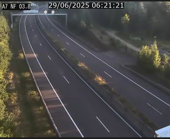 Webcam autoroute A7 au Luxembourg à la sortie du Tunnel Stafelter vers le Nord