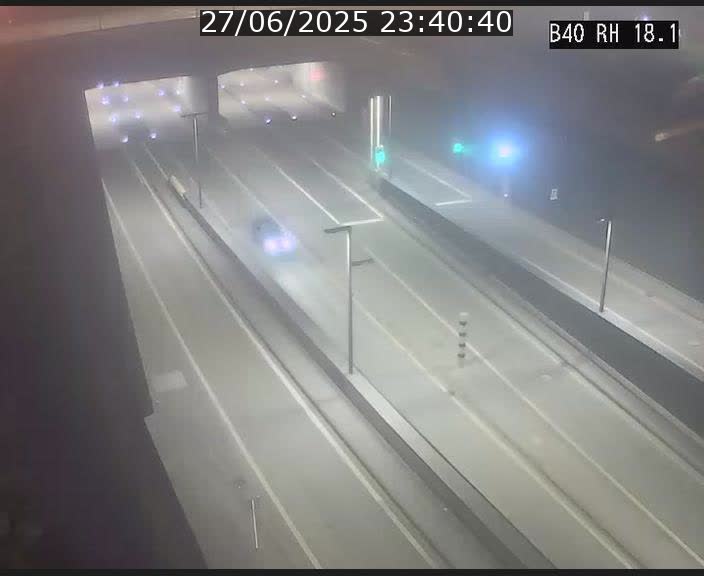 Webcam sur la route de contournement d'Esch-Belval avant le tunnel Central Gate au niveau de la porte de France et du radar fixe