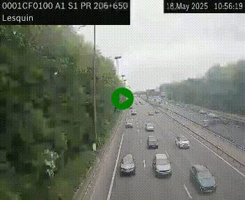 Webcam autoroute A1 à hauteur de Lesquin. Vue orientée vers Lille